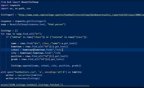 python web scraping script example