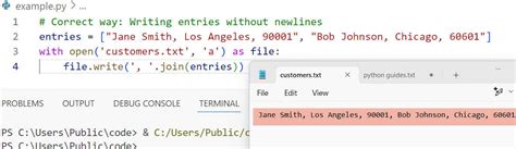 python write text file without new line