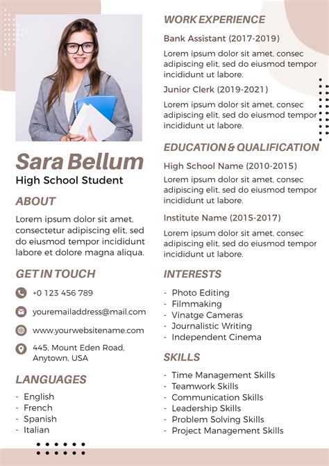 qualifications in resume examples for students