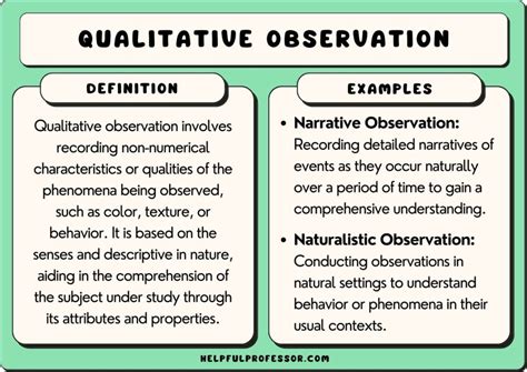 qualitative observation example sentence