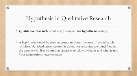 qualitative research hypothesis example quantitative
