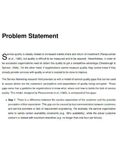 quality problems examples