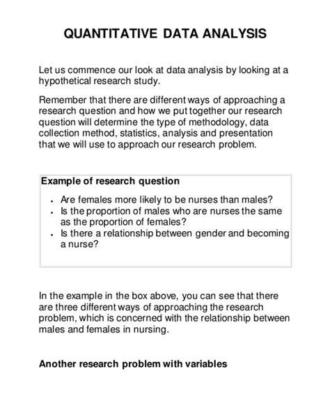 quantitative data analysis template