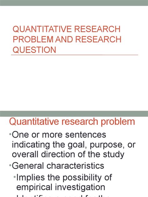 quantitative research problem examples
