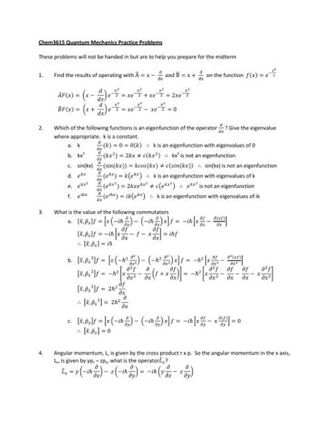 quantum mechanics problems and solutions