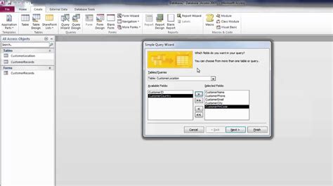 query wizard in ms access
