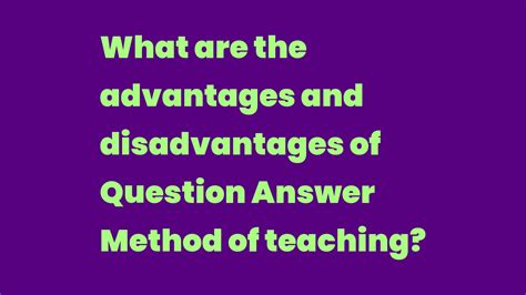 question answer method of teaching