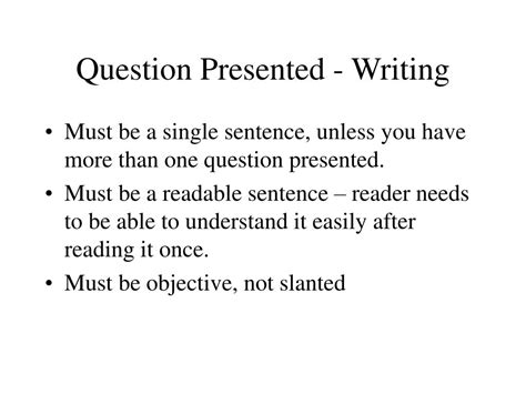 question presented example