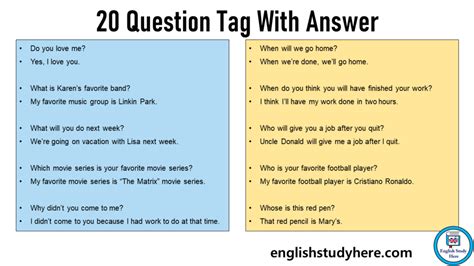 question tag examples with answers 20