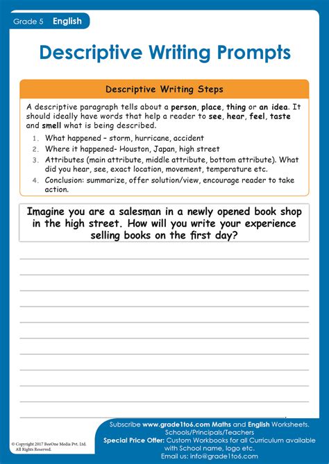 questions for descriptive paragraph