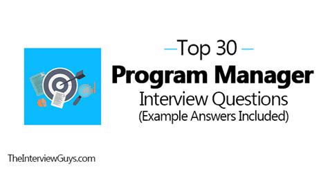 questions for program manager interview