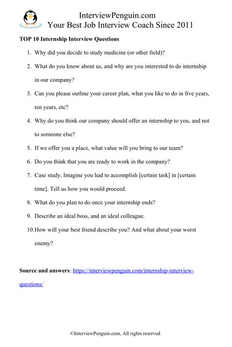 questions to ask at the end of an interview for an internship