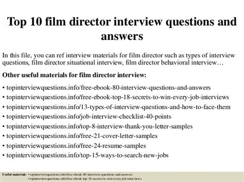 questions to ask in a film interview