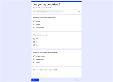 questions to ask on google forms for friends