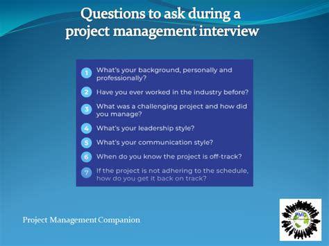 questions to ask project manager interview