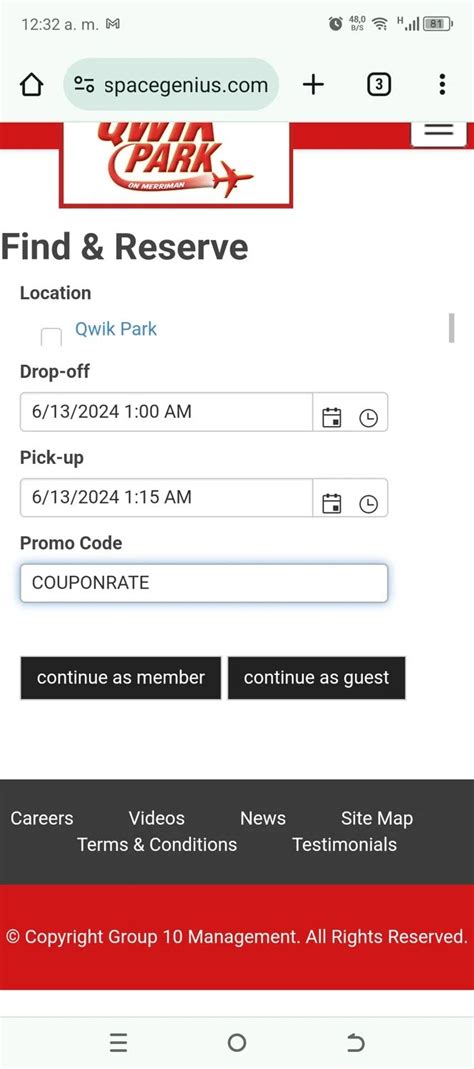 quick park promo code