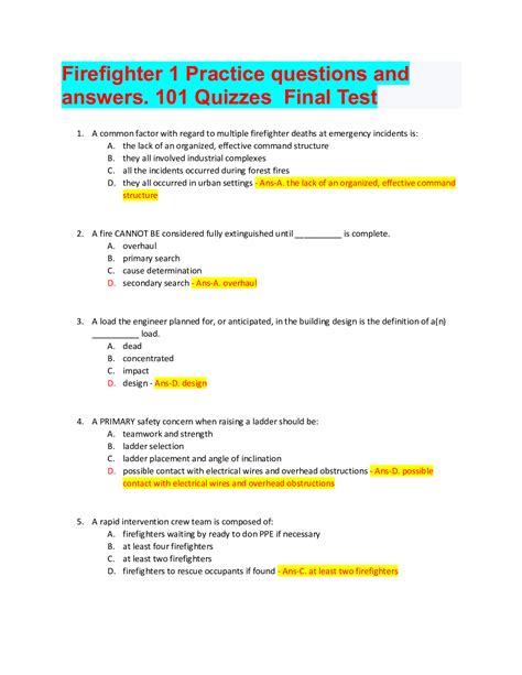quiz questions practice test