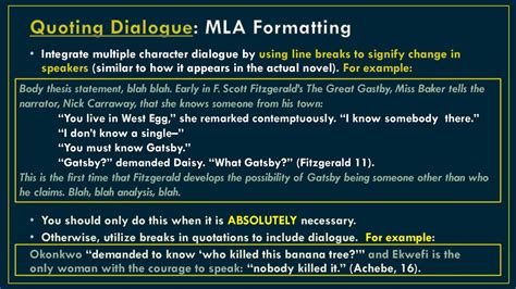 quoting dialogue in mla format