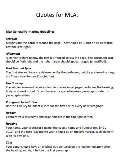 quoting in mla format