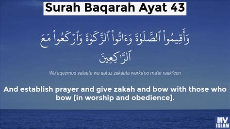 quran surah al baqarah 2 ayat 43