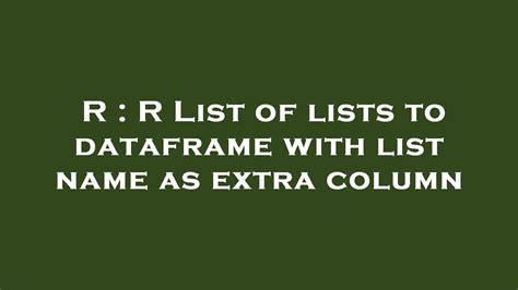 r list of lists to list