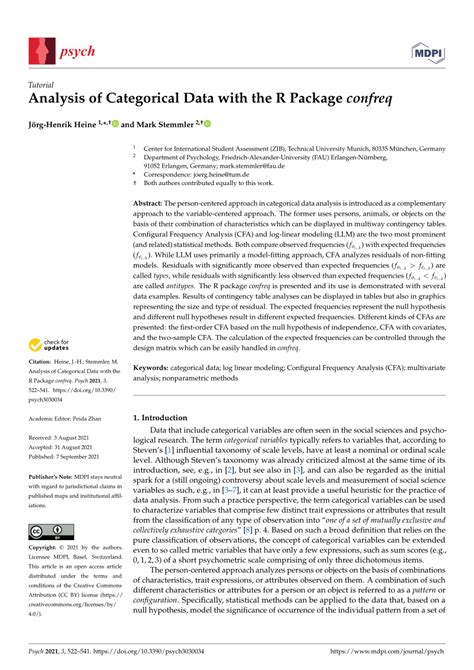 r package for categorical data analysis