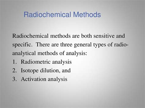 radio analytical techniques and activation analysis