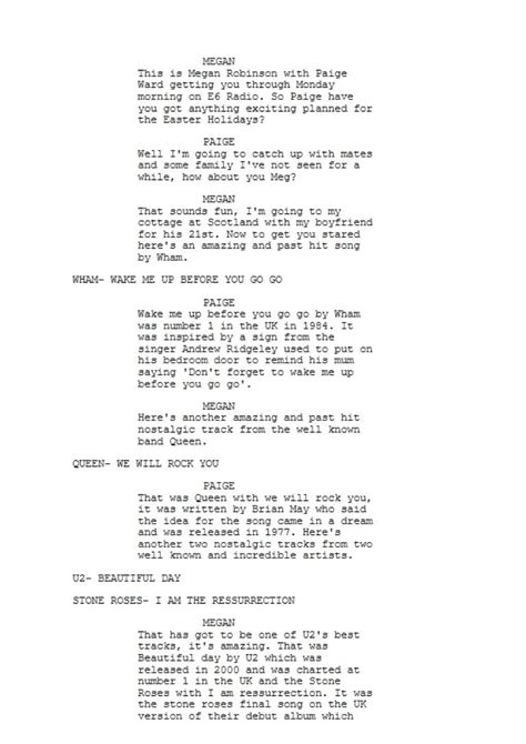 radio feature script examples