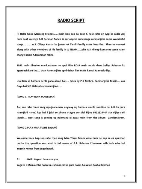radio script format pdf