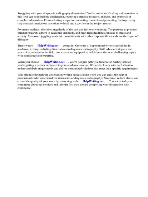 radiography dissertation examples undergraduate
