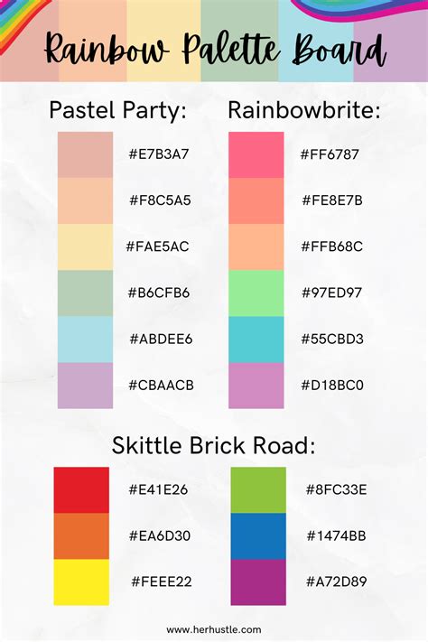 rainbow hex code palette