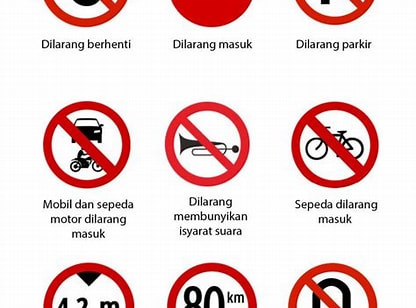 rambu lalu lintas merah stop indonesia