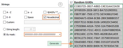 random alphanumeric number generator excel