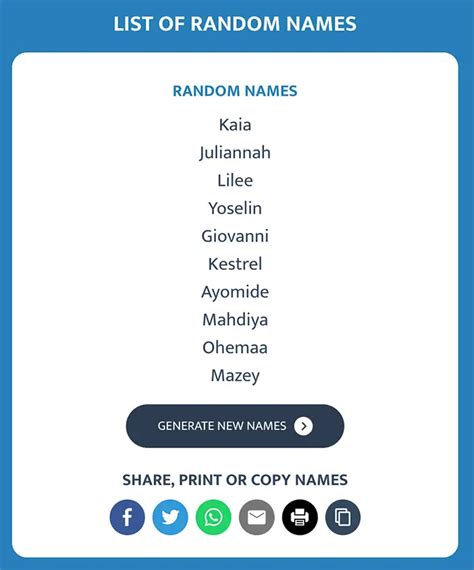 random list names generator