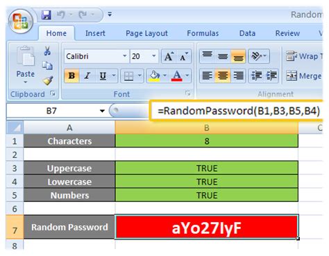 random password generator excel download