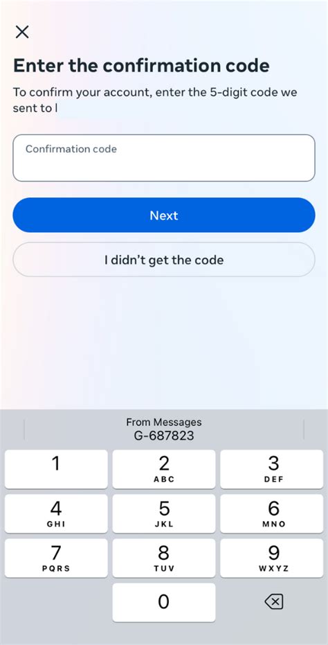 random text message with facebook confirmation code