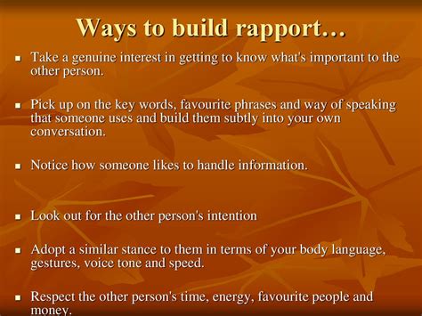 rapport script examples