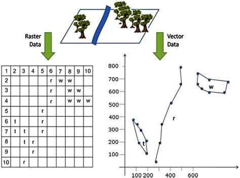 raster data and vector data diagram