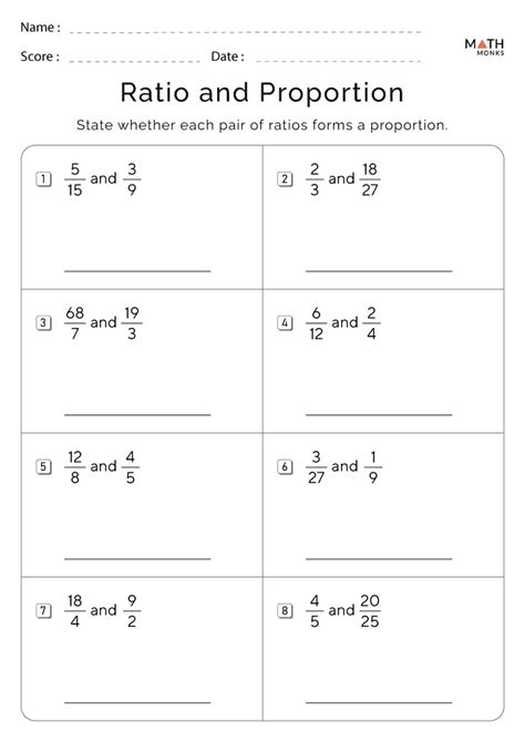 ratio and proportion exercises with answers pdf