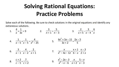 rational expressions and equations practice problems