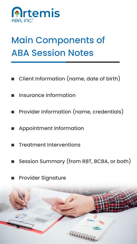 rbt aba therapy aba session notes examples