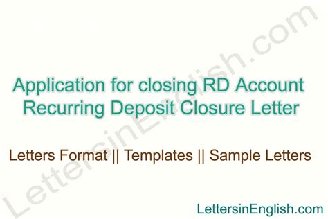 rd closing request letter format