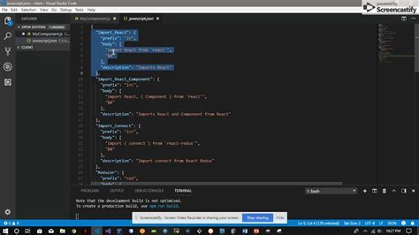 react code snippets vscode
