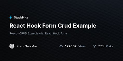 react hook form example stackblitz