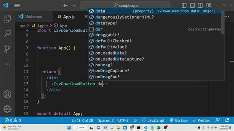 react json to csv example