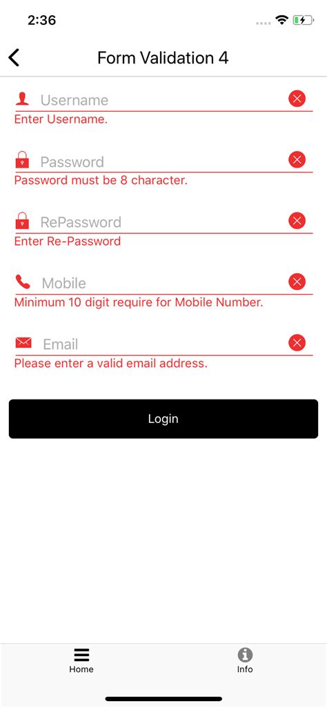 react native form validation example