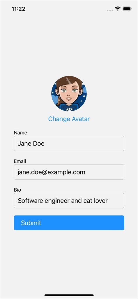 react native profile page template