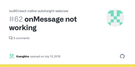 react native webview onmessage not working