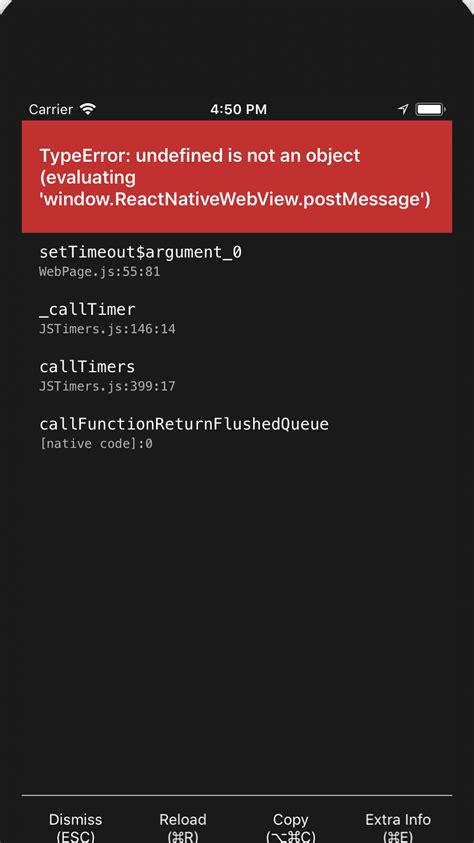 react native webview onmessage not working ios
