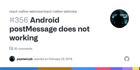 react native webview postmessage not working